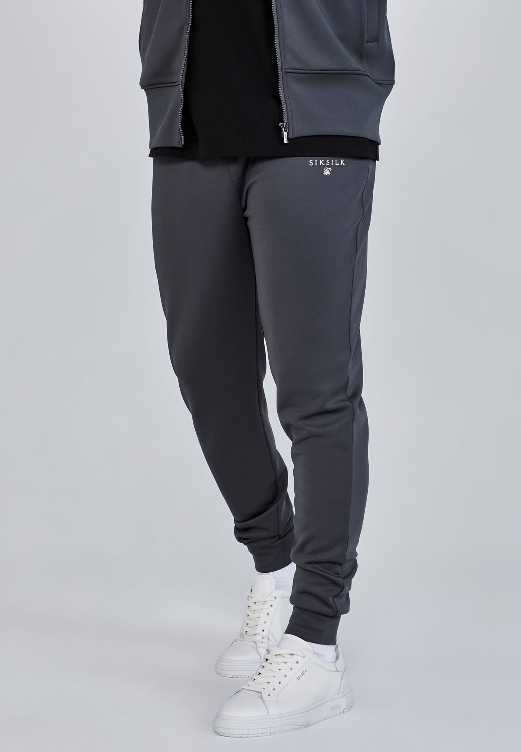 SikSilk SikSilk Men's Essentials Poly Track Pants in Grey