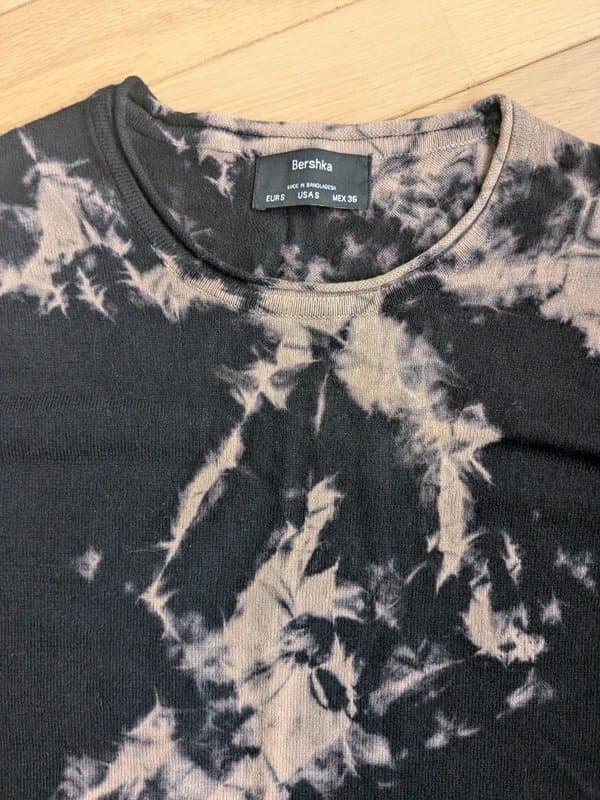 Bershka Bershka Black fine knit tye dye jumper