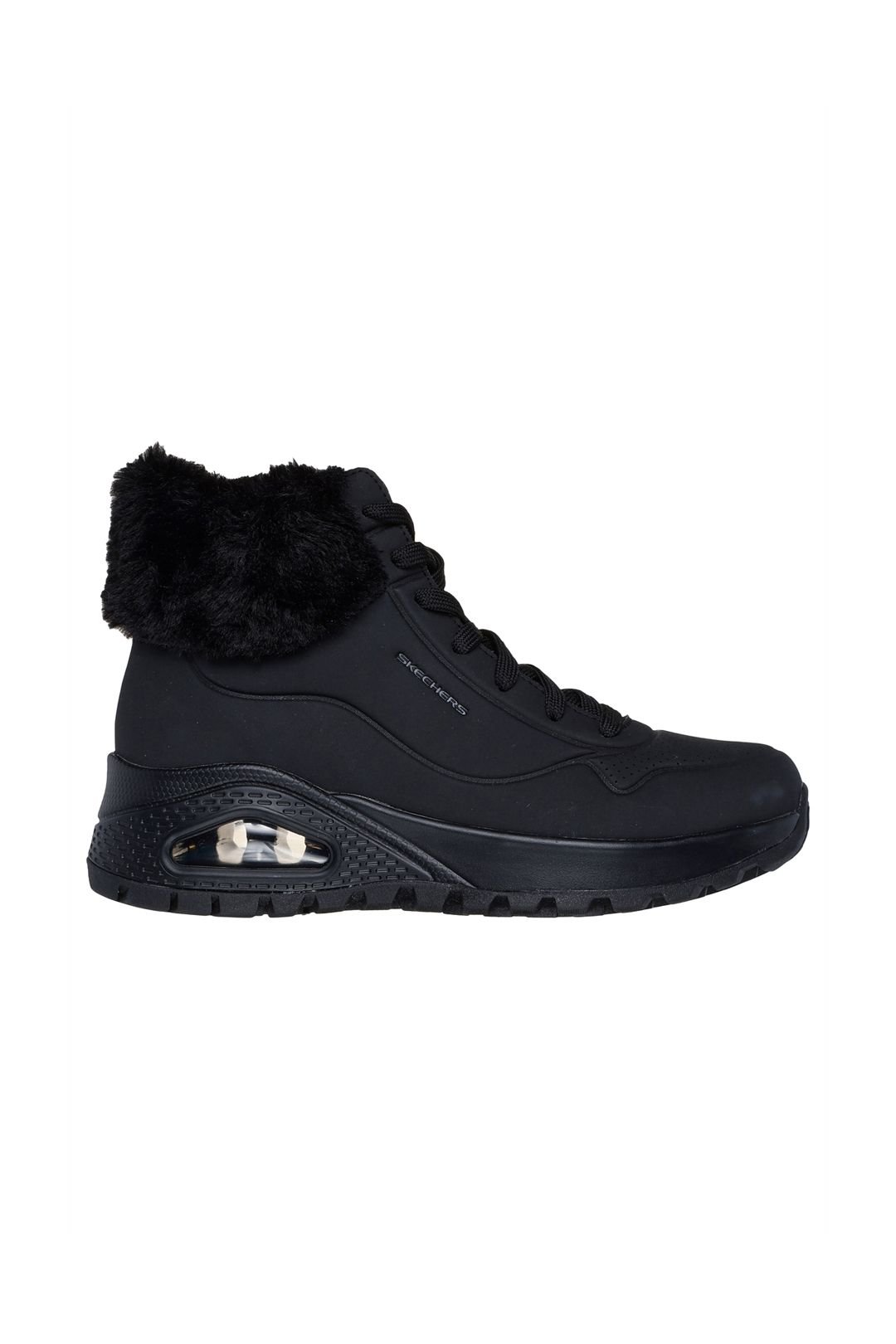 Skechers Skechers Women's UNO RUGGED Faux Fur Collar Lace Up Sneaker Boot W/ Air-Cooled Mf Black - 2
