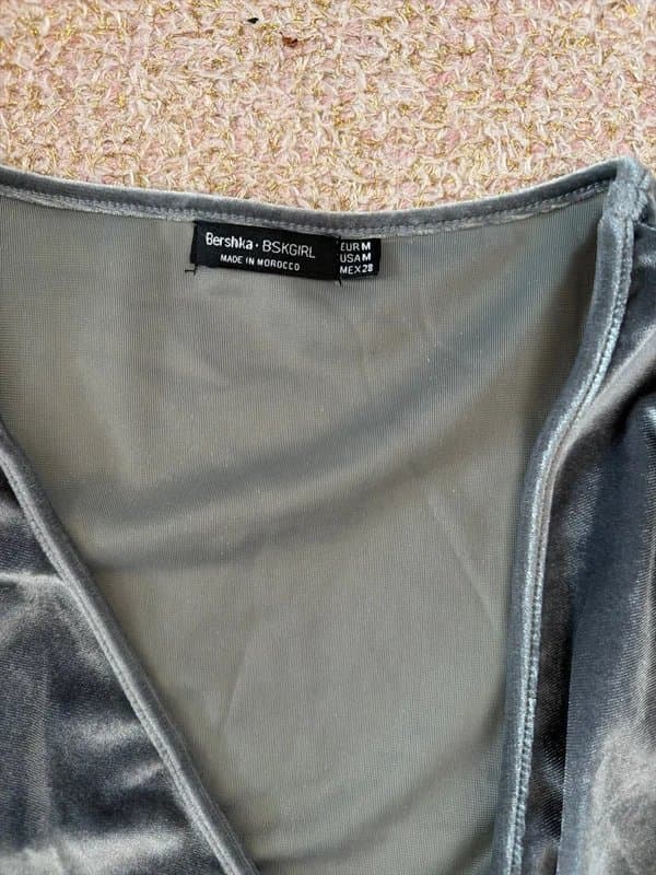 Bershka Bershka grey velvet ballet wrap size medium