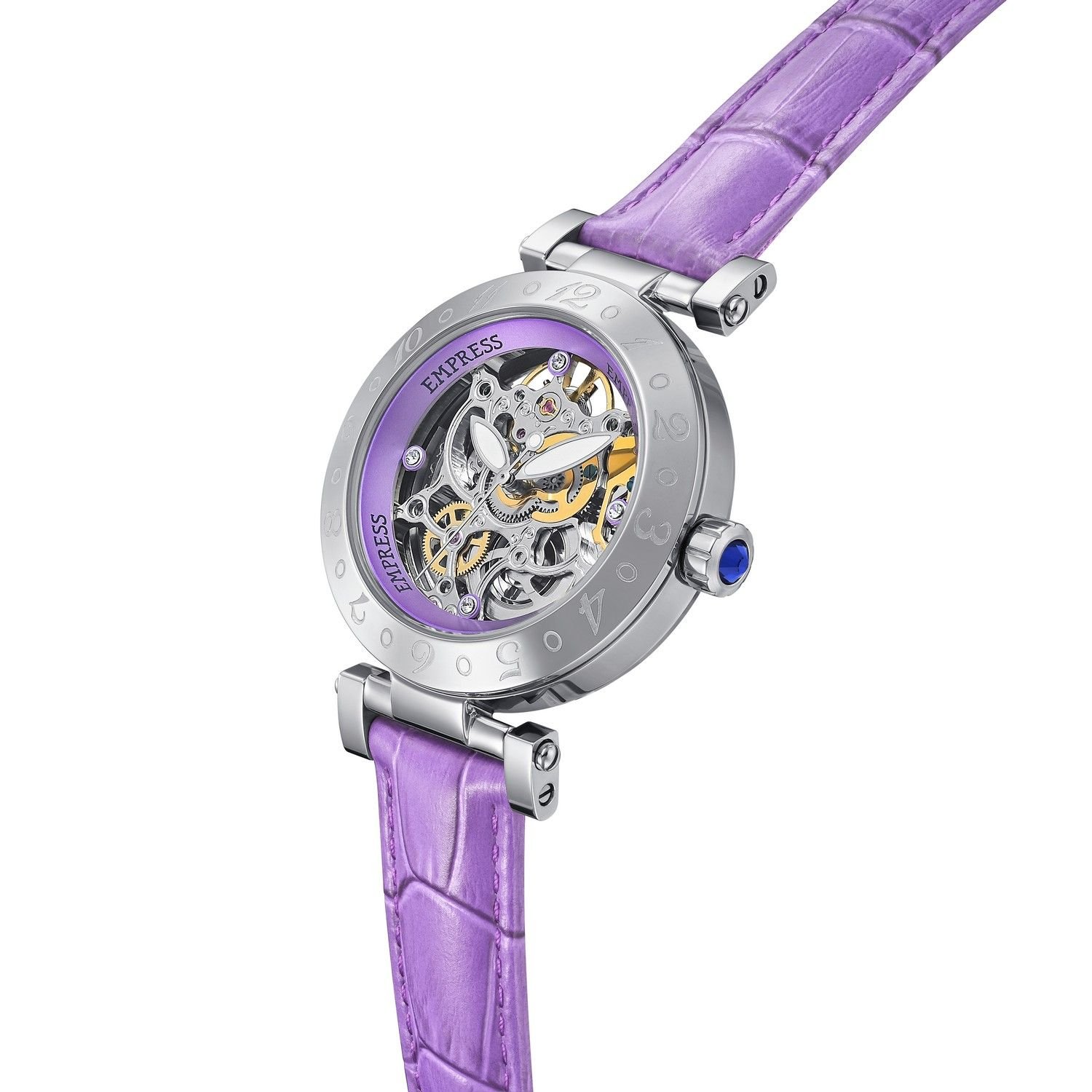 Empress Empress Women's Theodora Automatic Leather-Band Watch in Purple - 3