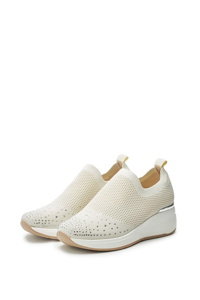 b.soleful b.soleful Women's 'Solvia' Porvair Trainers in Beige - 2