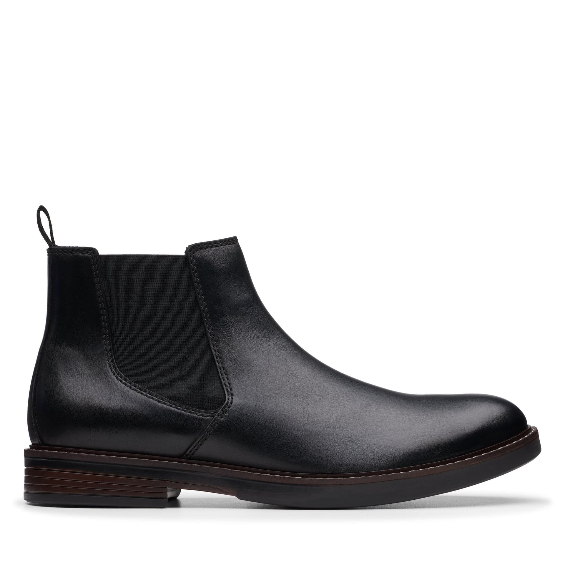 Clarks Clarks Men's Paulson Up Black Leather Ankle Boots, Chelsea Boots