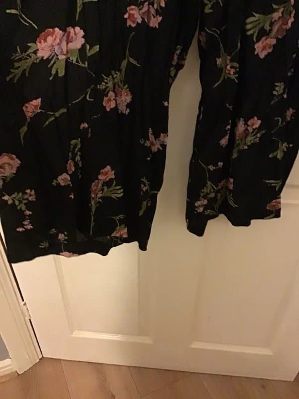 ASOS Design ASOS design black floral milkmaid midi jumpsuit size 12