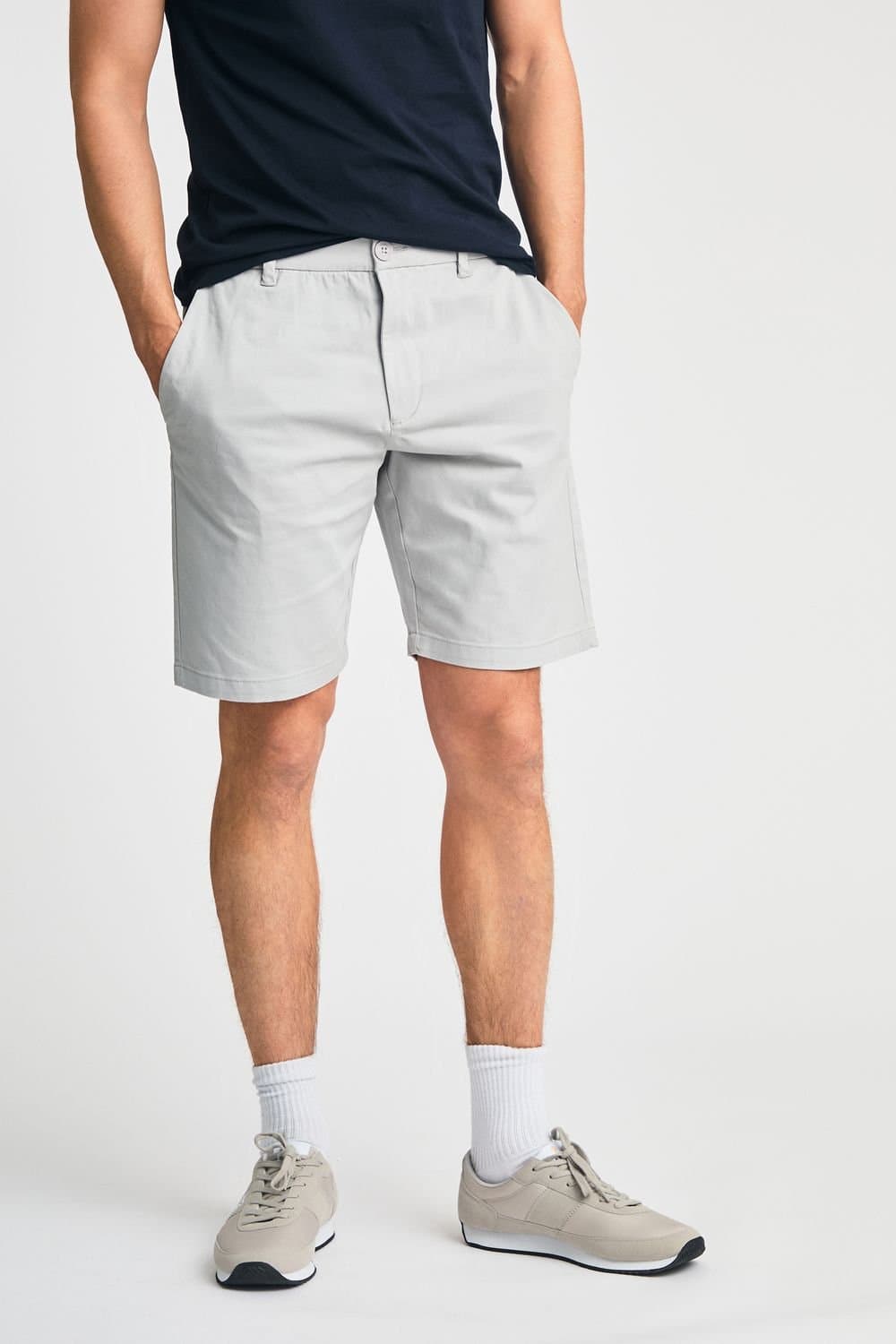 French Connection French Connection Men's Cotton Chino Shorts in Light Grey