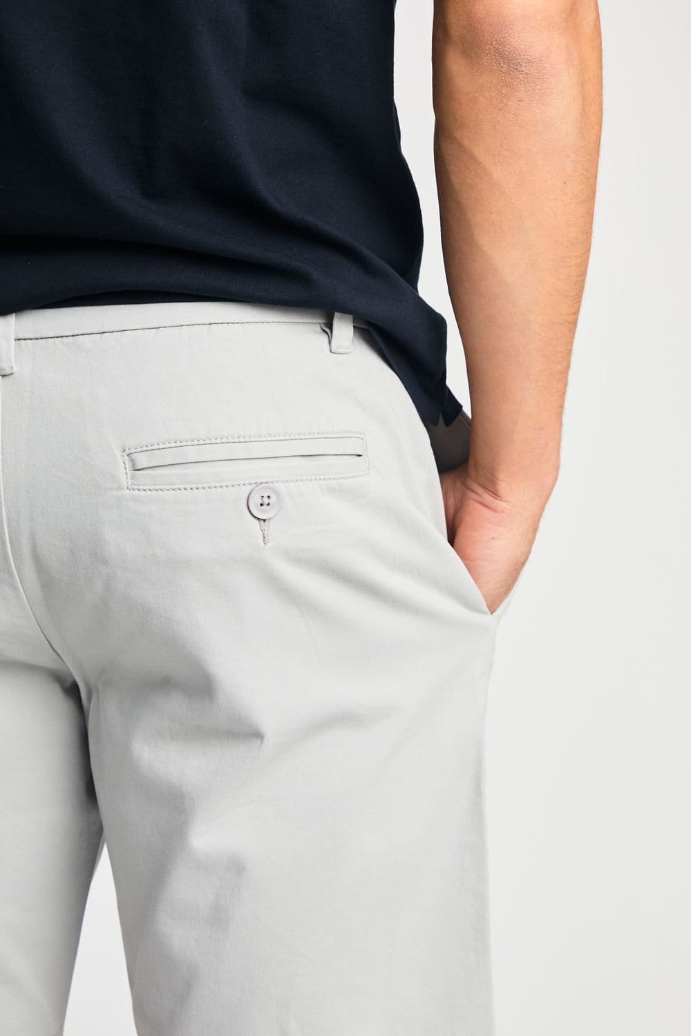 French Connection French Connection Men's Cotton Chino Shorts in Light Grey - 4