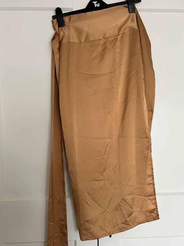 Never Fully Dressed Gold Silk Wrap Skirt