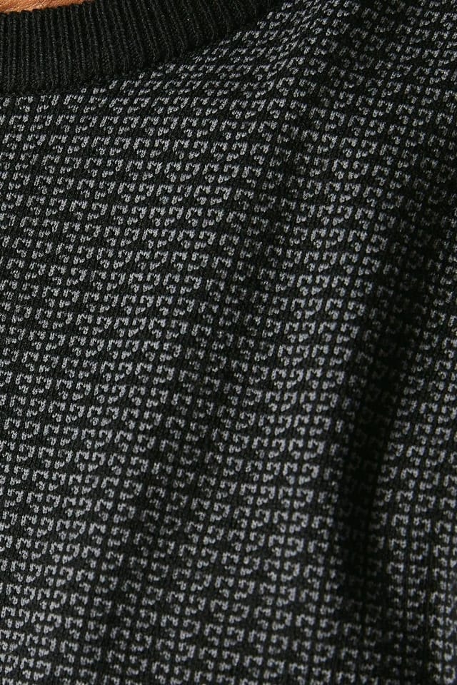 Burton Burton Men's Patterned Crew Neck Jumper in Black - 3
