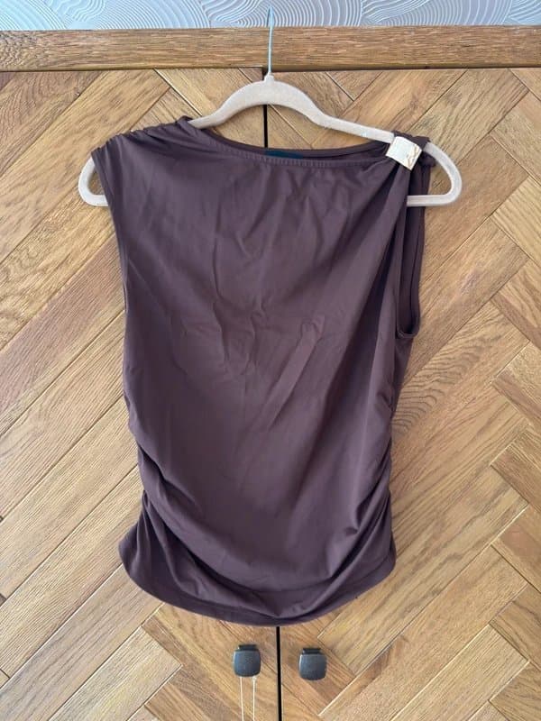 ASOS Design Brown Ruched Side Top