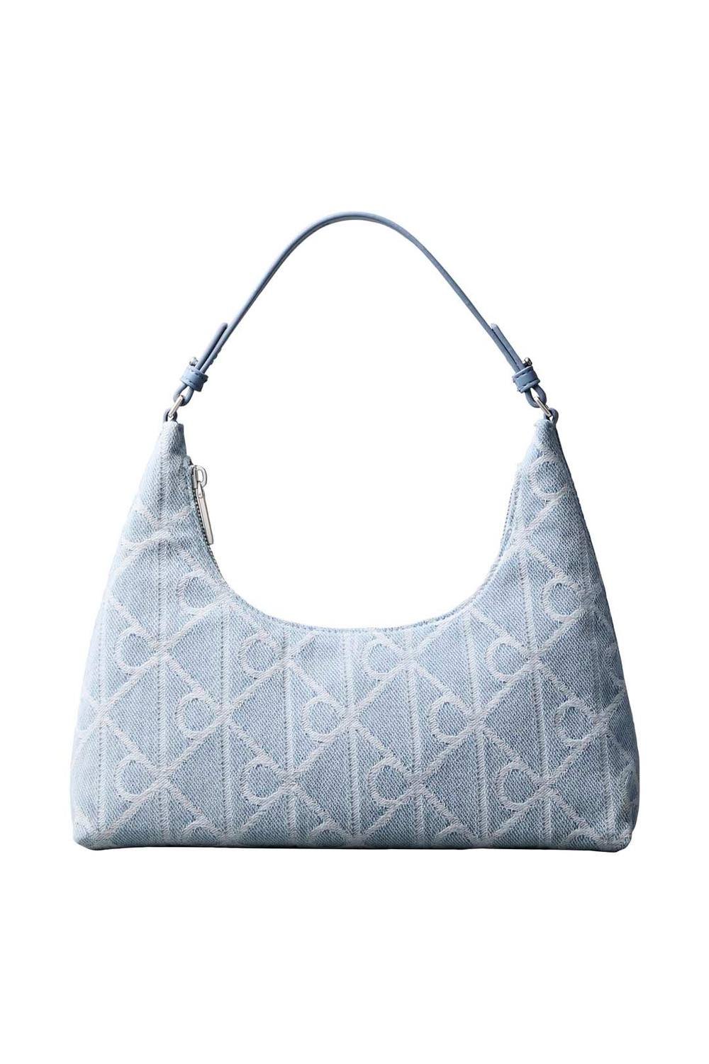 Calvin Klein Calvin Klein Women's Emblem Aop Denim Shoulder Bag Denim Jqd Light Wash in Blue - 2