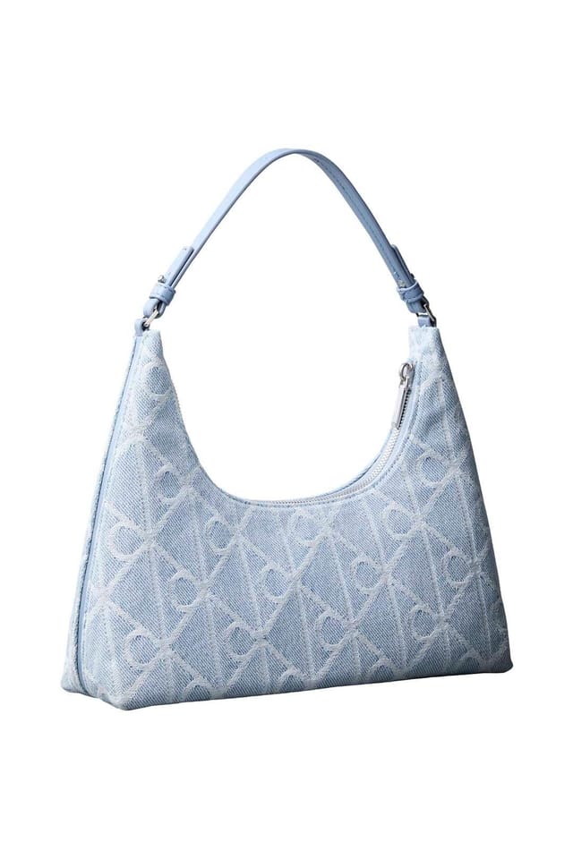 Calvin Klein Calvin Klein Women's Emblem Aop Denim Shoulder Bag Denim Jqd Light Wash in Blue - 2