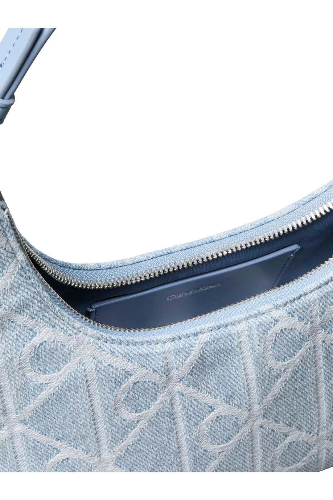 Calvin Klein Calvin Klein Women's Emblem Aop Denim Shoulder Bag Denim Jqd Light Wash in Blue - 3