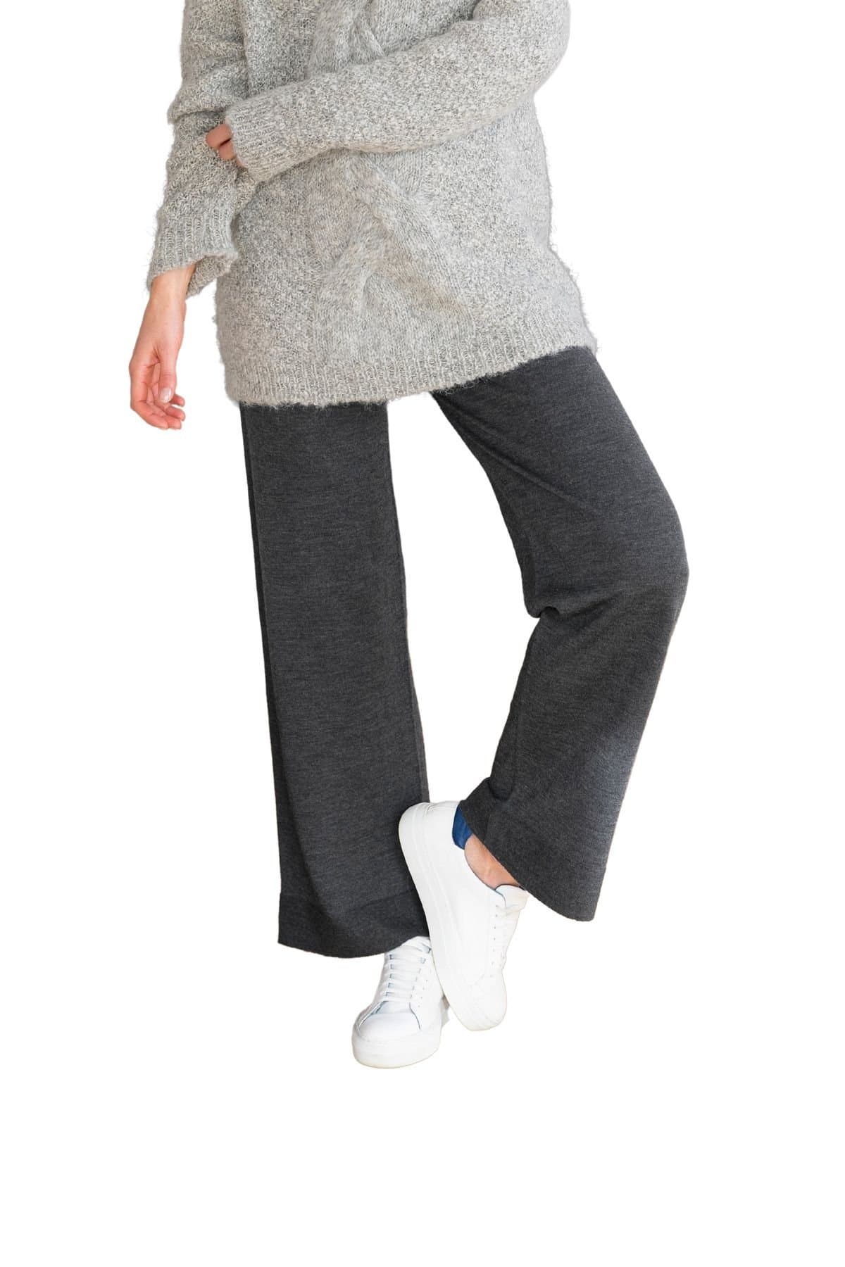 Celtic & Co Celtic & Co Women's Wide Leg Merino Lounge Pants in Dark Grey