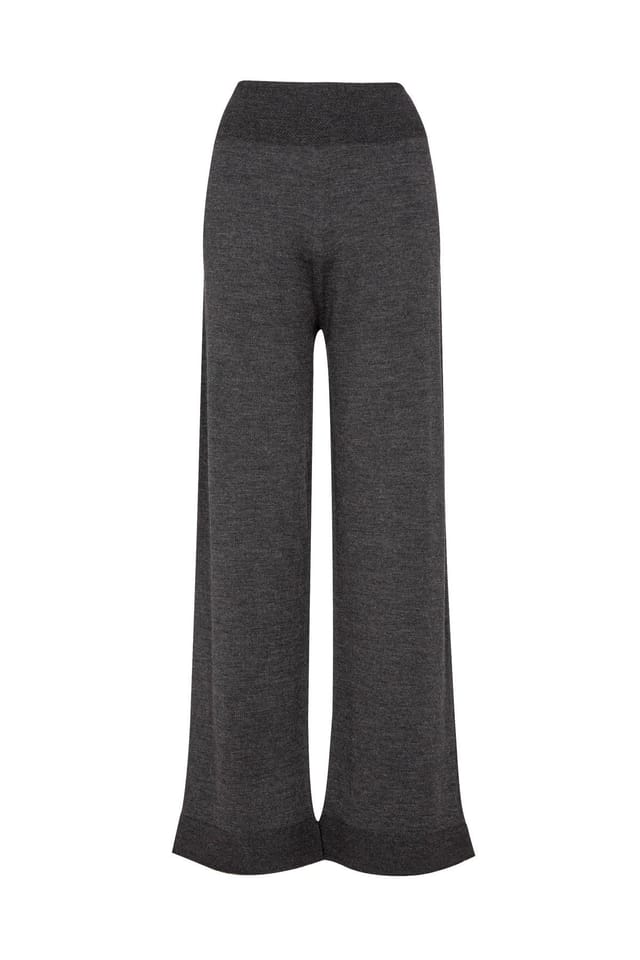Celtic & Co Celtic & Co Women's Wide Leg Merino Lounge Pants in Dark Grey - 2