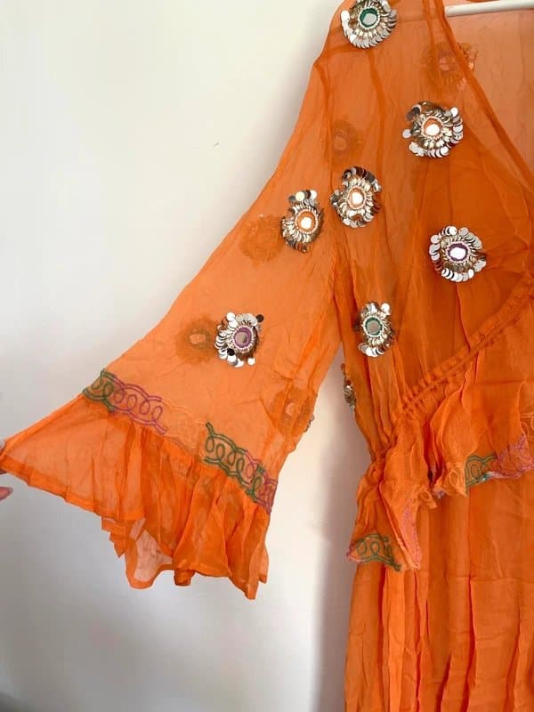 Never Fully Dressed Never Fully Dressed Embellished Apricot Ines Maxi Dress Women’s Size UK 14 Worn Once