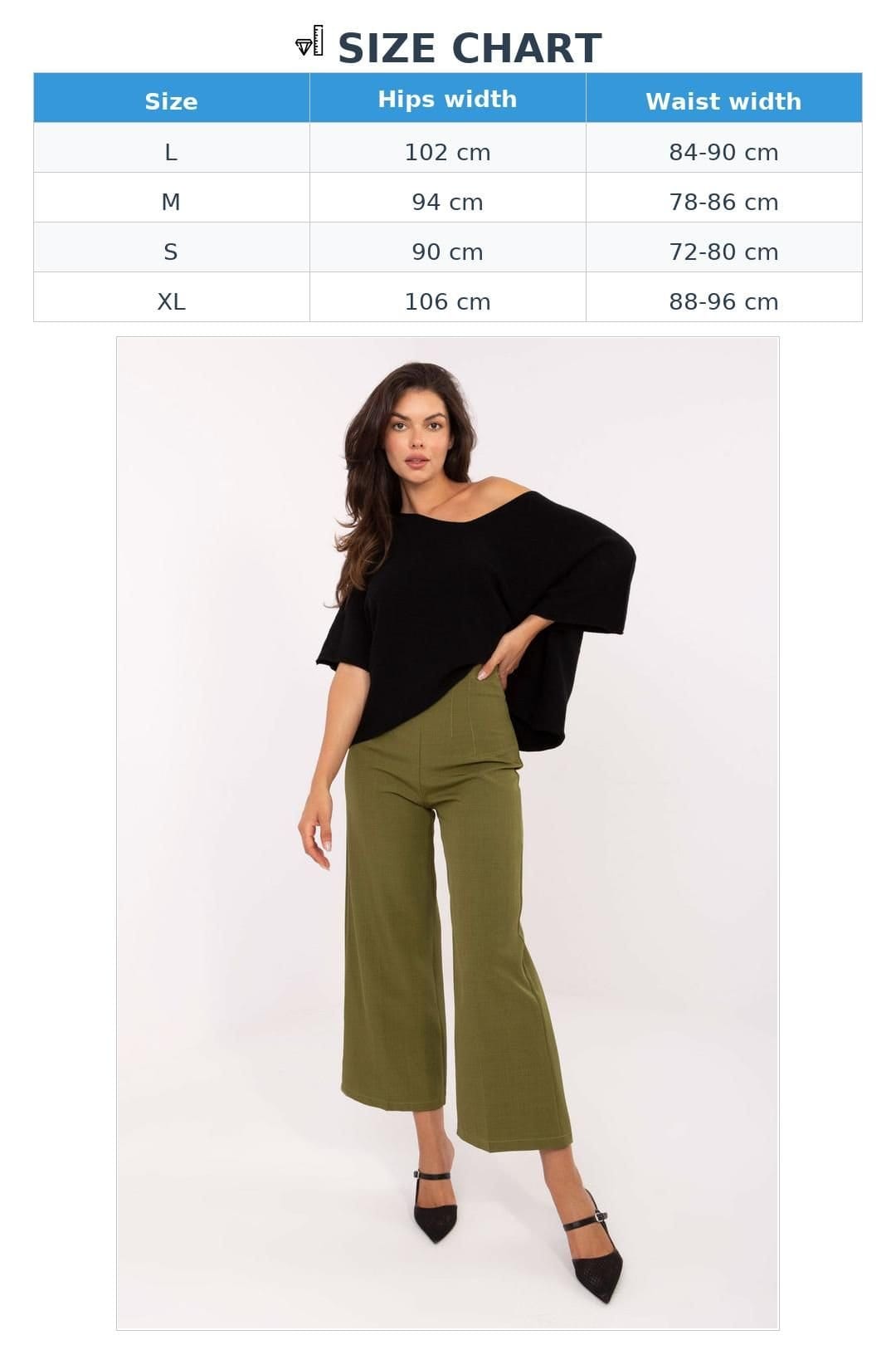 Love Lace Love Lace Women's Elegant High Waist Culotte Trousers in Green - 4