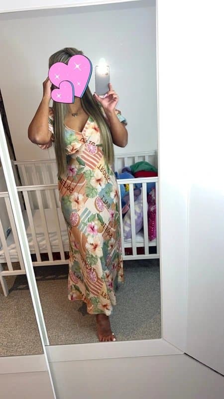 New Look Cream tropical fruit print midi dress