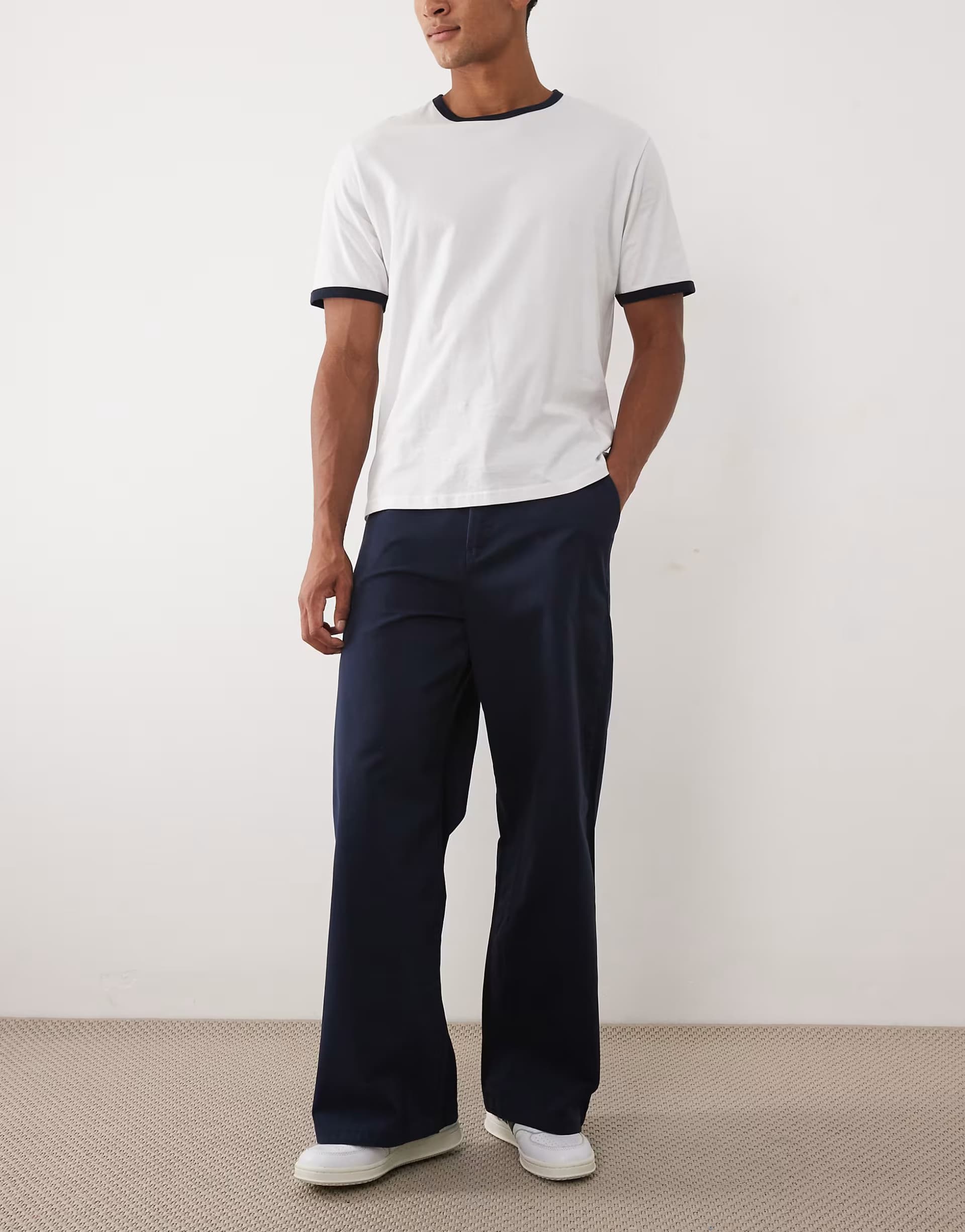 ASOS ASOS Loose Fit Navy Chino Trousers