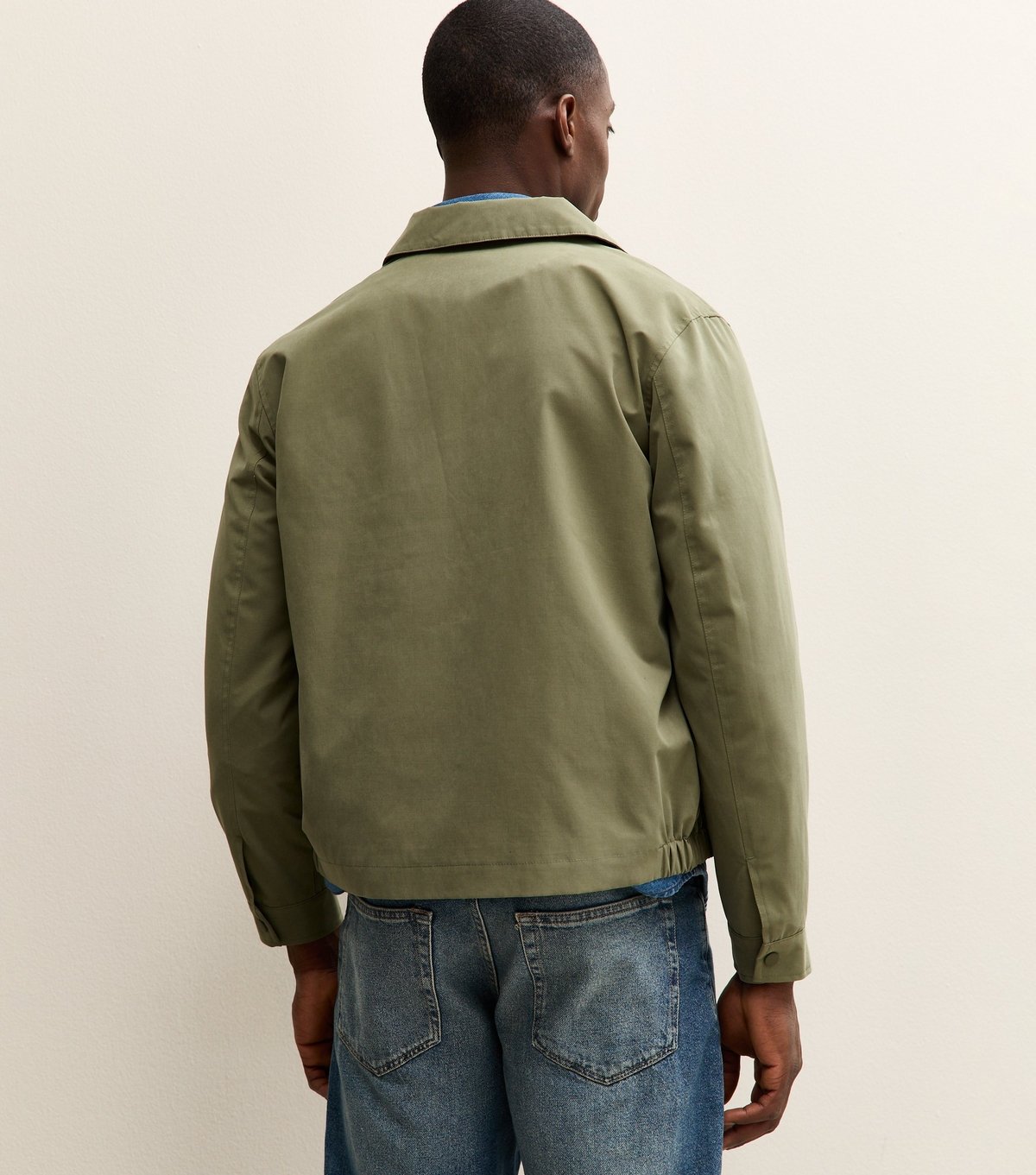 New Look Men's Light Khaki Regular Zip Up Collared Jacket New Look - 4