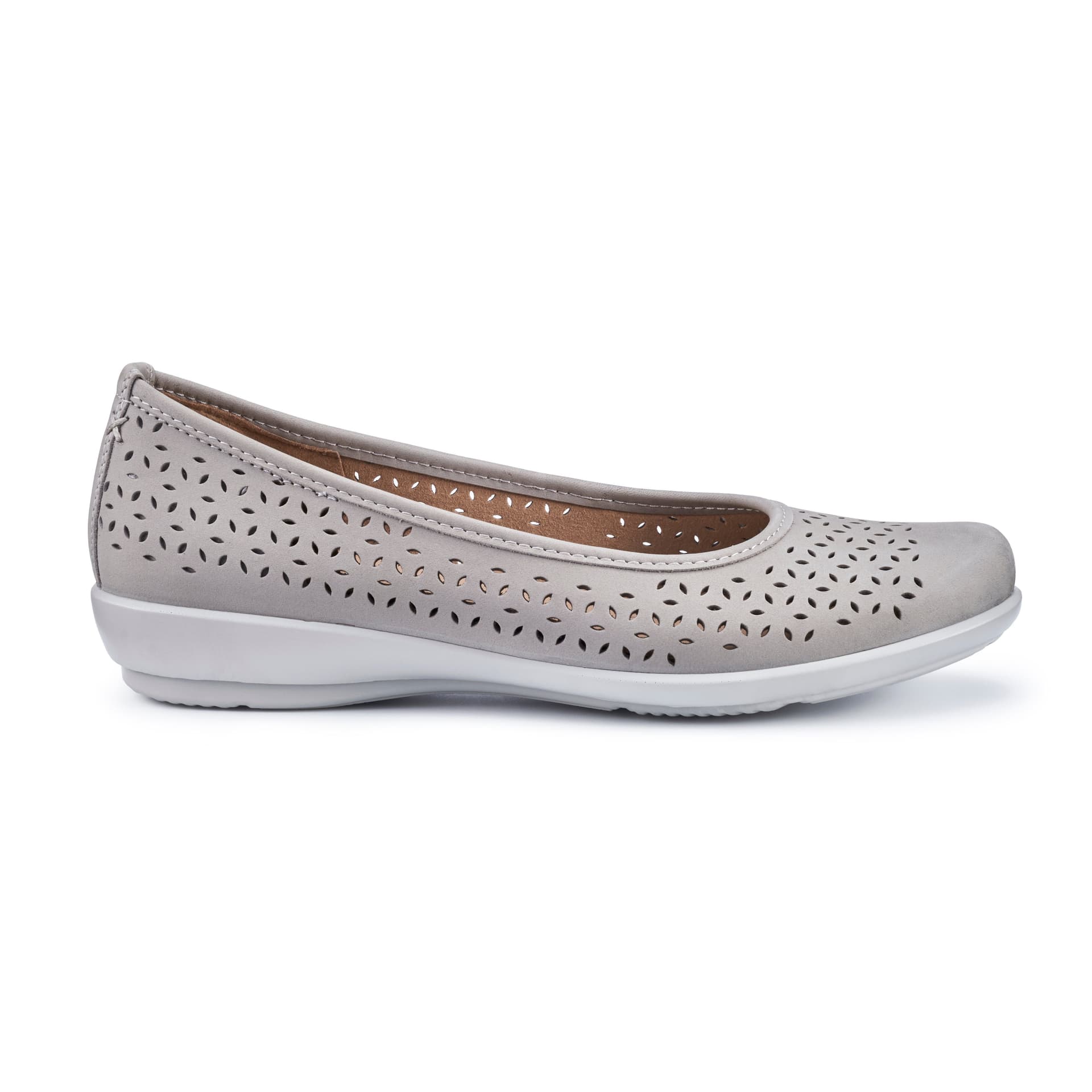 Hotter Hotter Women's Wide Fit 'Livvy II' Ballet Pumps in Mid Grey