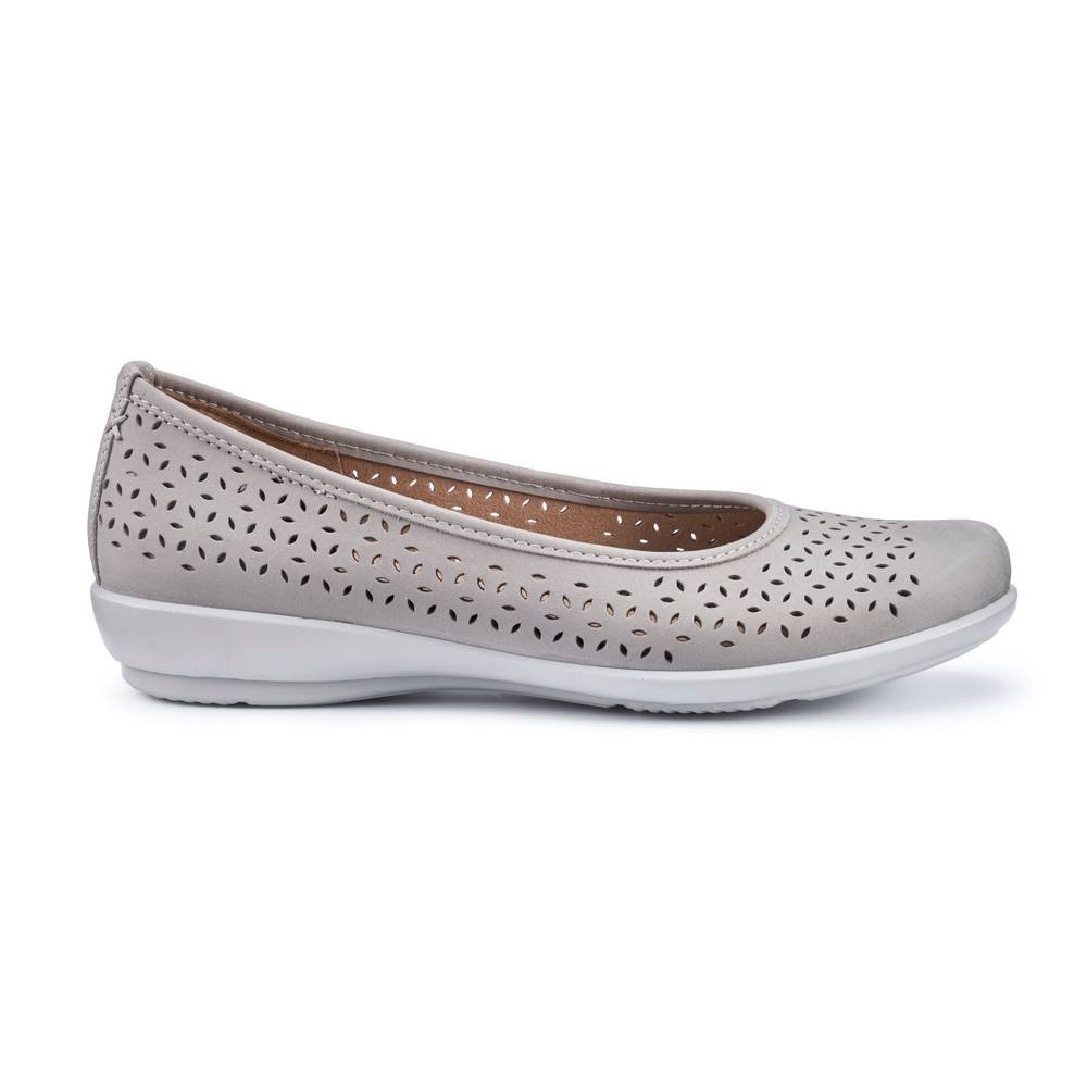 Hotter Hotter Women's Wide Fit 'Livvy II' Ballet Pumps in Mid Grey - 3