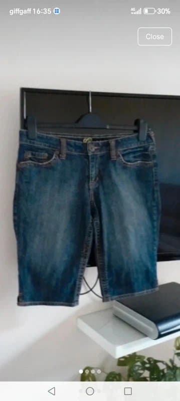 Guess Guess mens 30" blue denim knee length shorts slim stretch