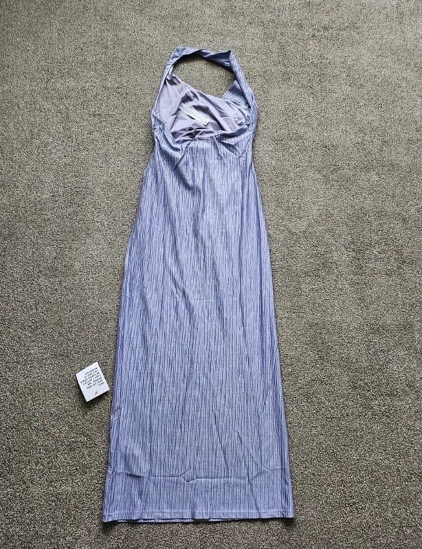 ASOS Design Asos design ladies size 8 plisse halter neck midi dress