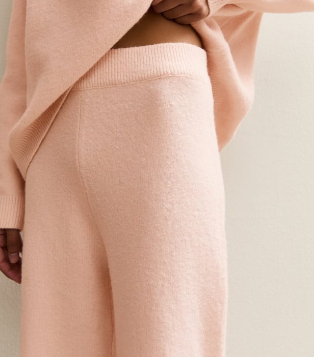 New Look Women's Light Pink Knit Wide Leg Trousers New Look - 2