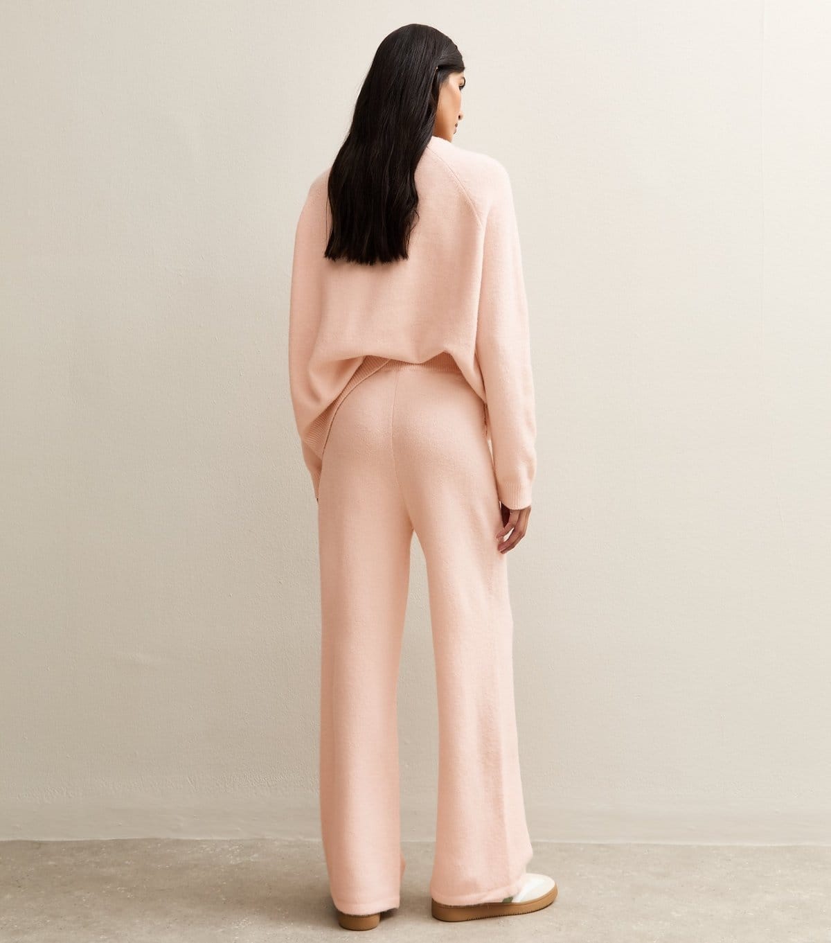 New Look Women's Light Pink Knit Wide Leg Trousers New Look - 4