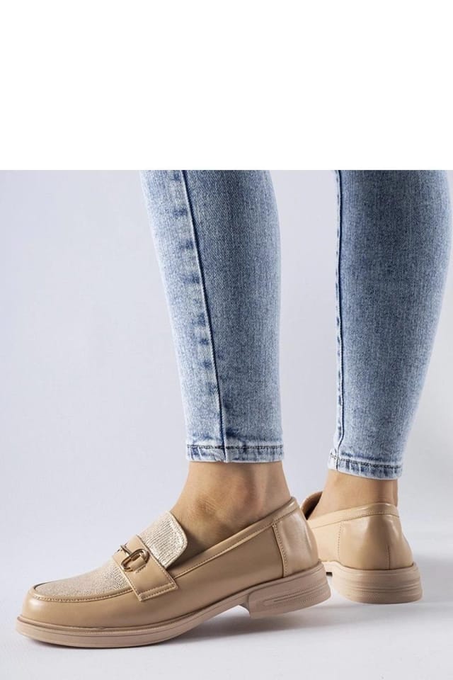 Love Lace Love Lace Women's Gennaro Buckle Slip On Almond Toe Moccasins with Rubber Sole in Beige - 2