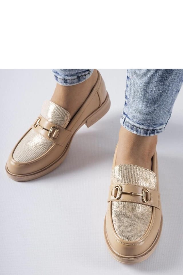 Love Lace Love Lace Women's Gennaro Buckle Slip On Almond Toe Moccasins with Rubber Sole in Beige - 3
