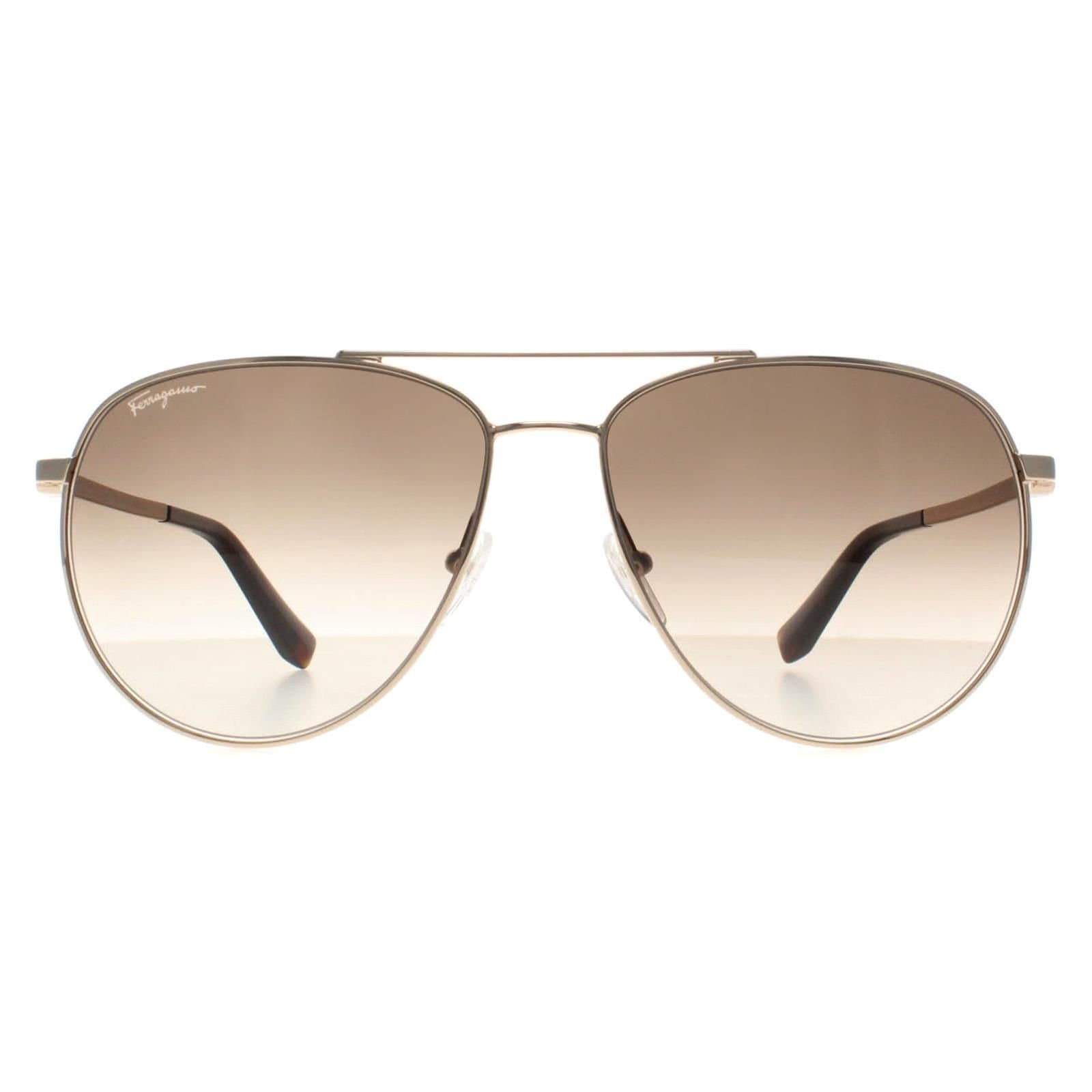 Salvatore Ferragamo Salvatore Ferragamo Men's Aviator Gold Gray Gradient SF157S
