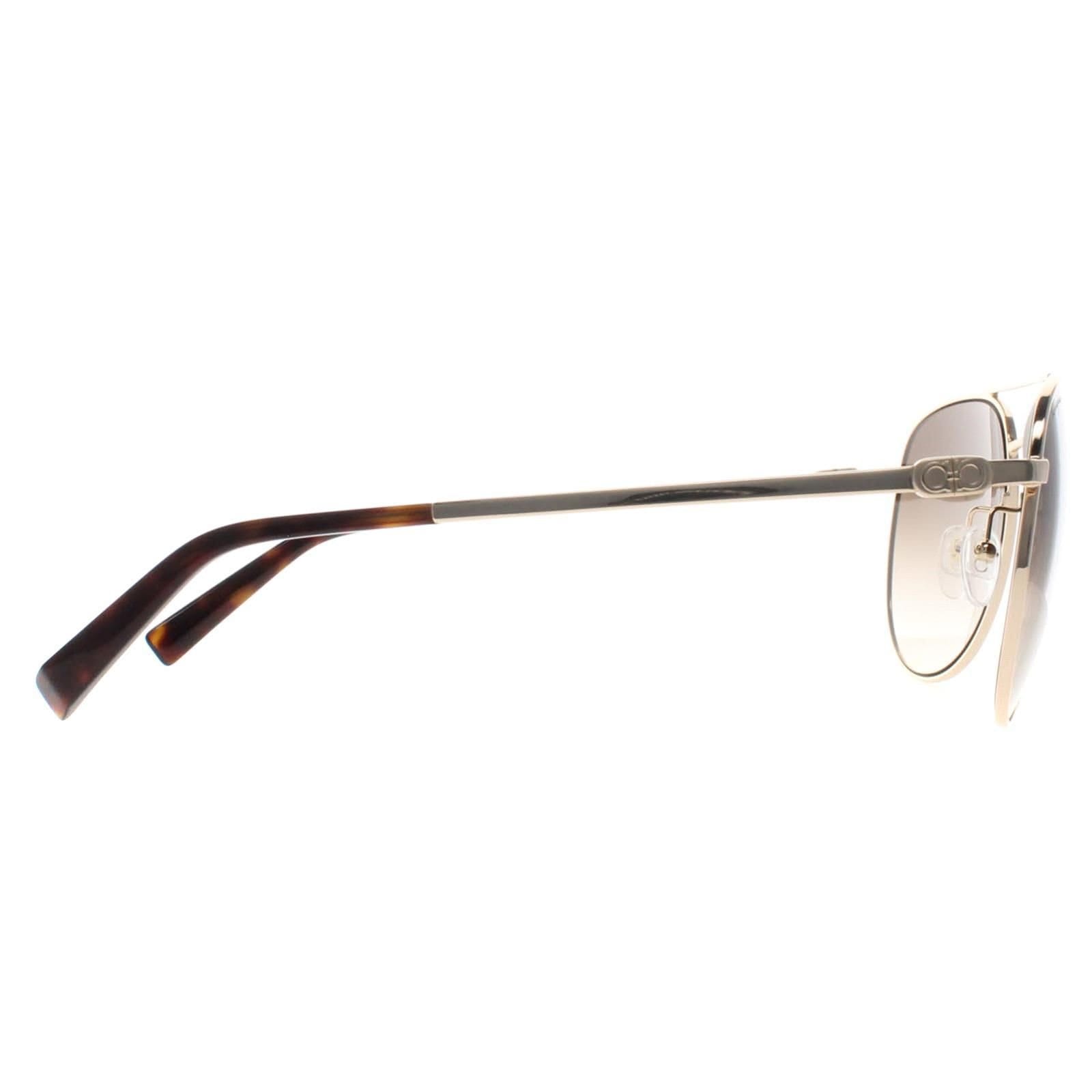 Salvatore Ferragamo Salvatore Ferragamo Men's Aviator Gold Gray Gradient SF157S - 4