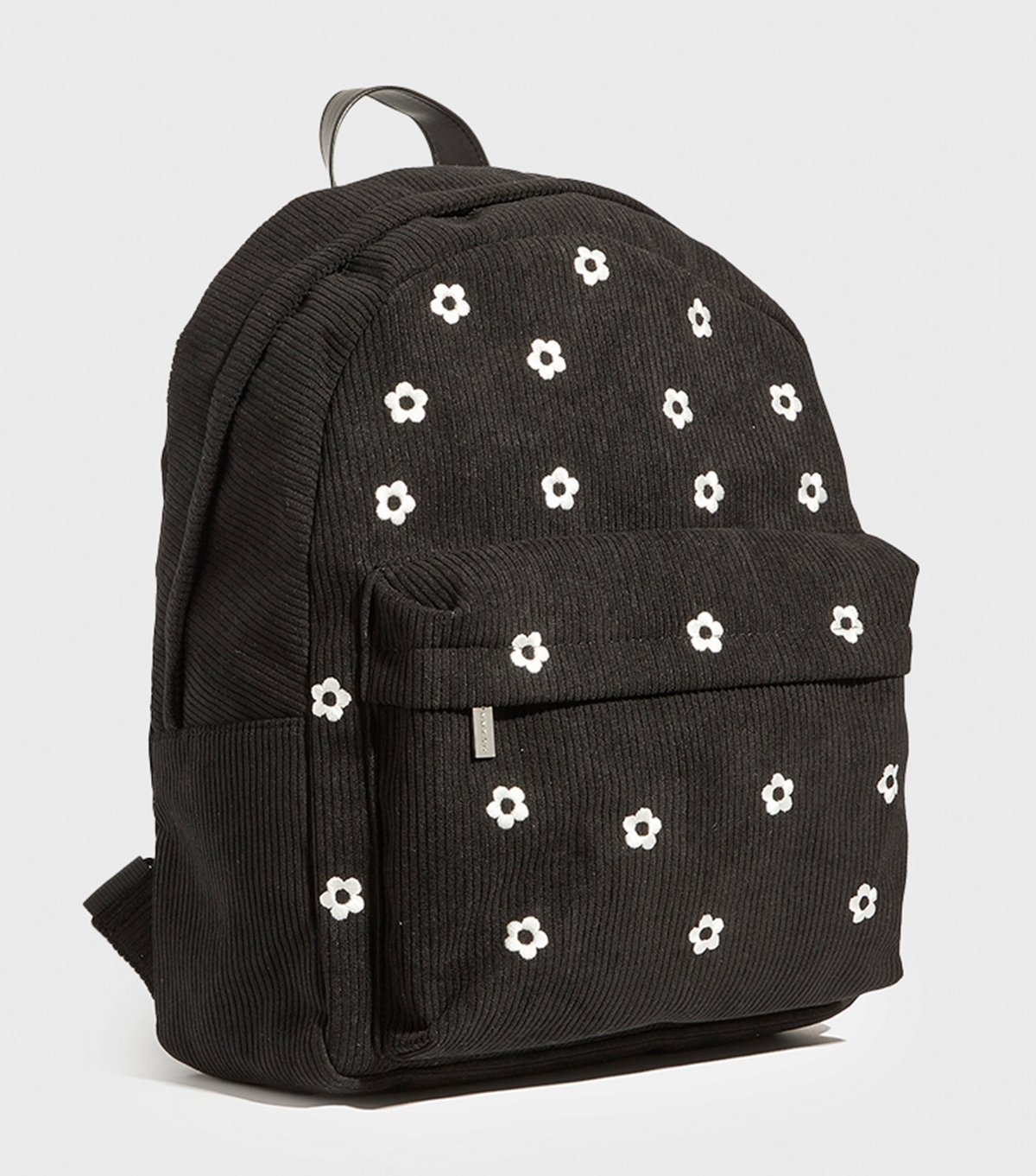 Skinnydip Black Floral Embroidered Corduroy Backpack Skinnydip New Look - 2