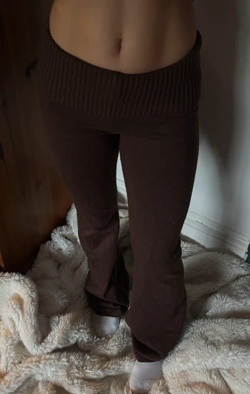 ASOS Brown knitted fold over flares