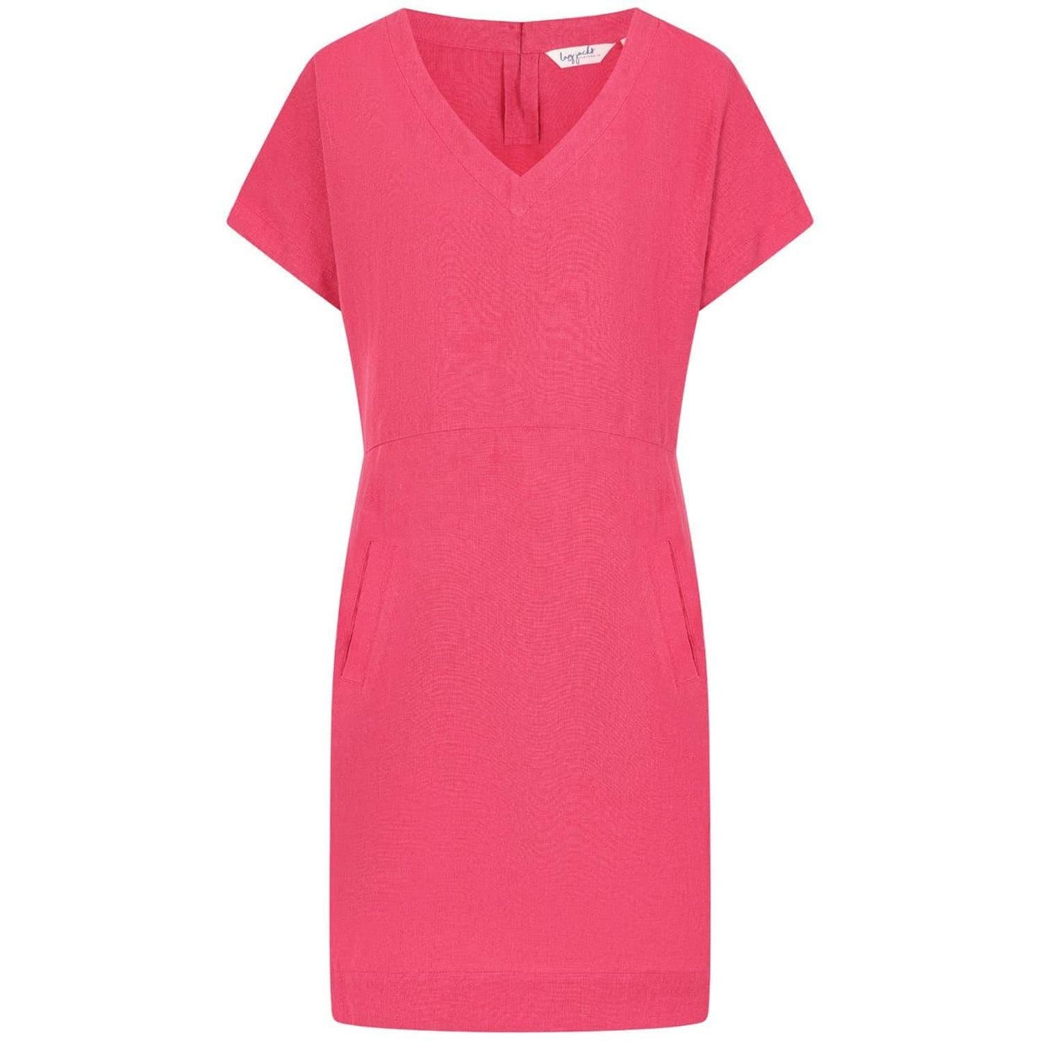 Lazy Jacks Lazy Jacks Women's Linen Midi Dress in Pink