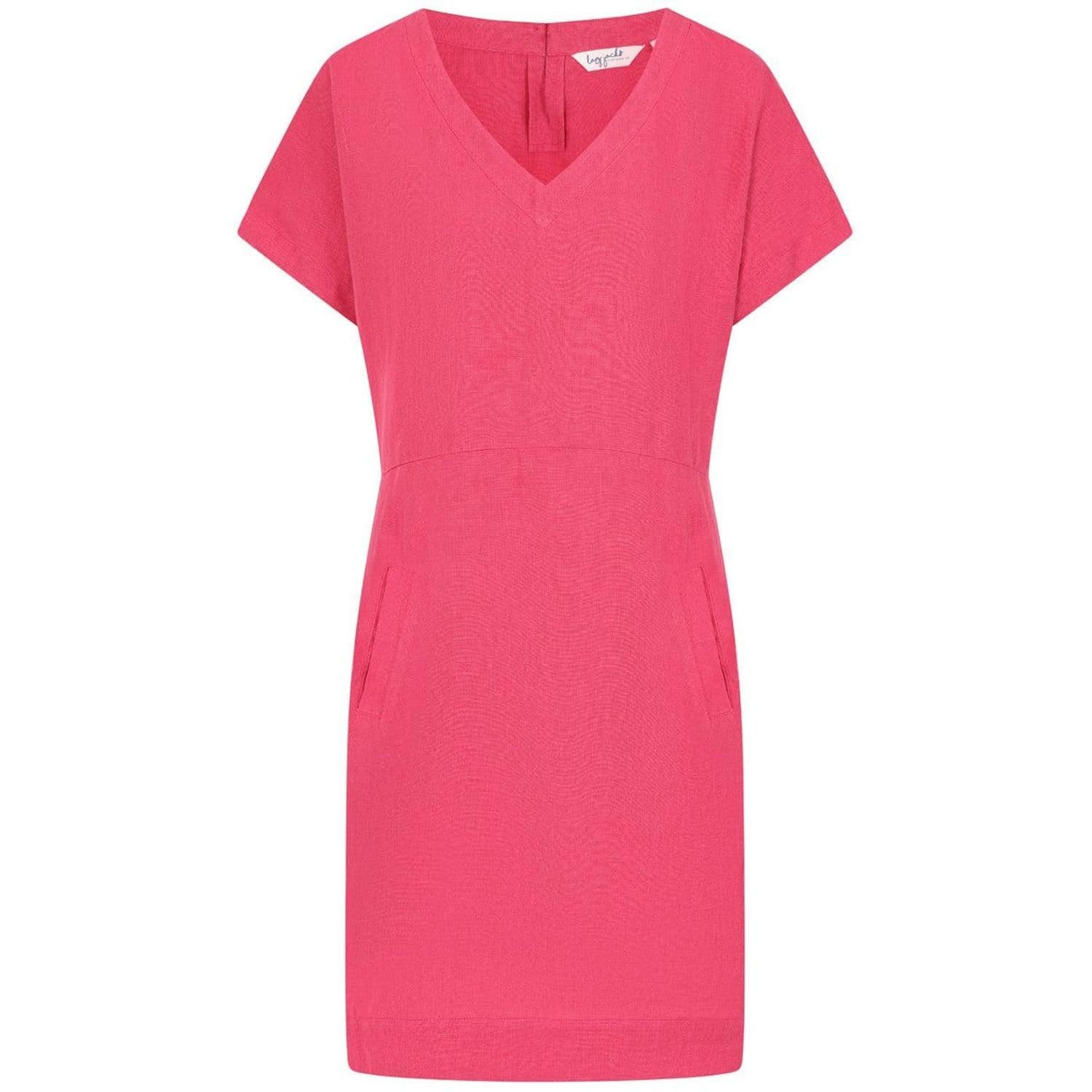 Lazy Jacks Pink Linen Midi Dress