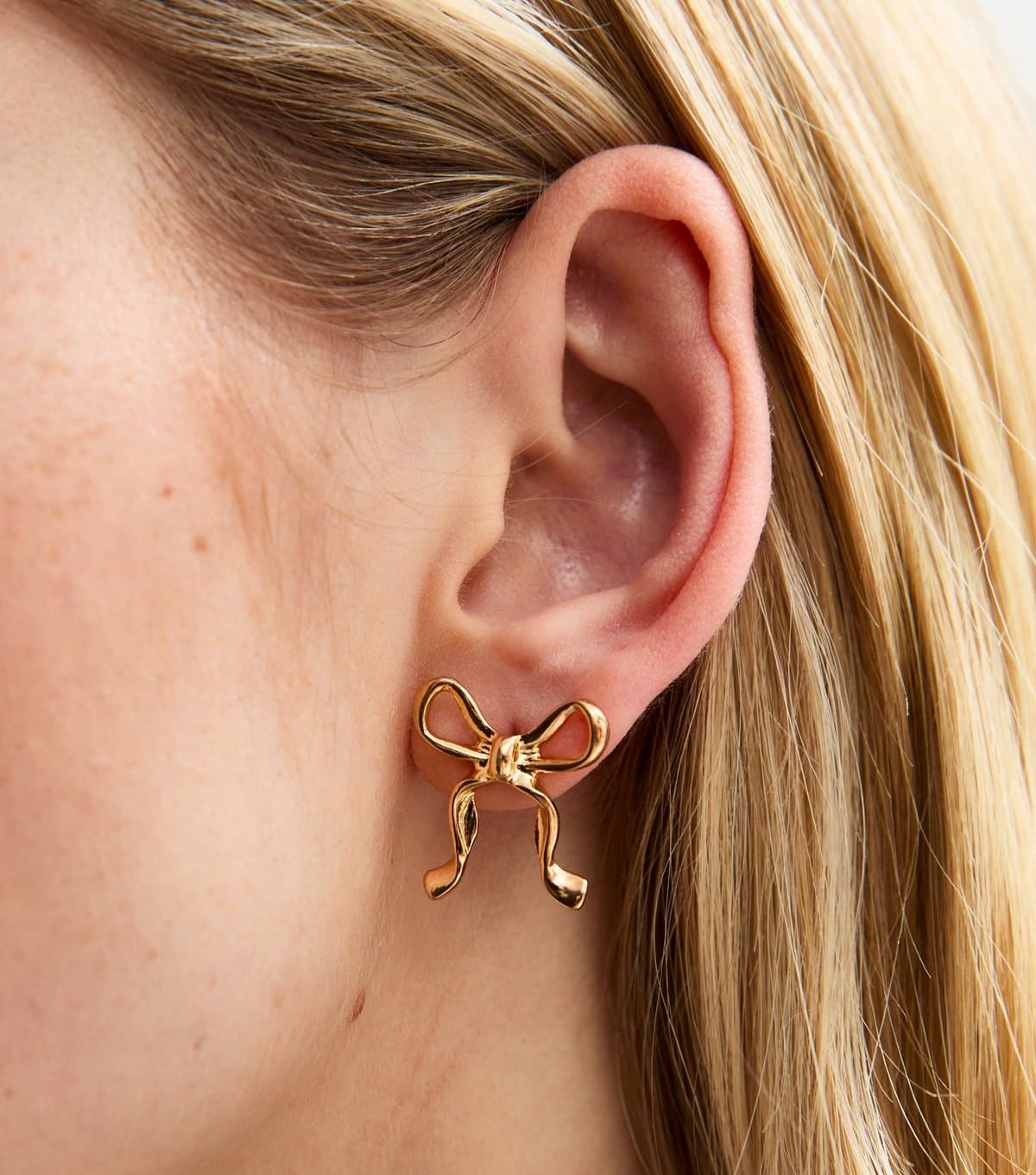 New Look Gold Tone Bow Shape Large Stud Earrings New Look