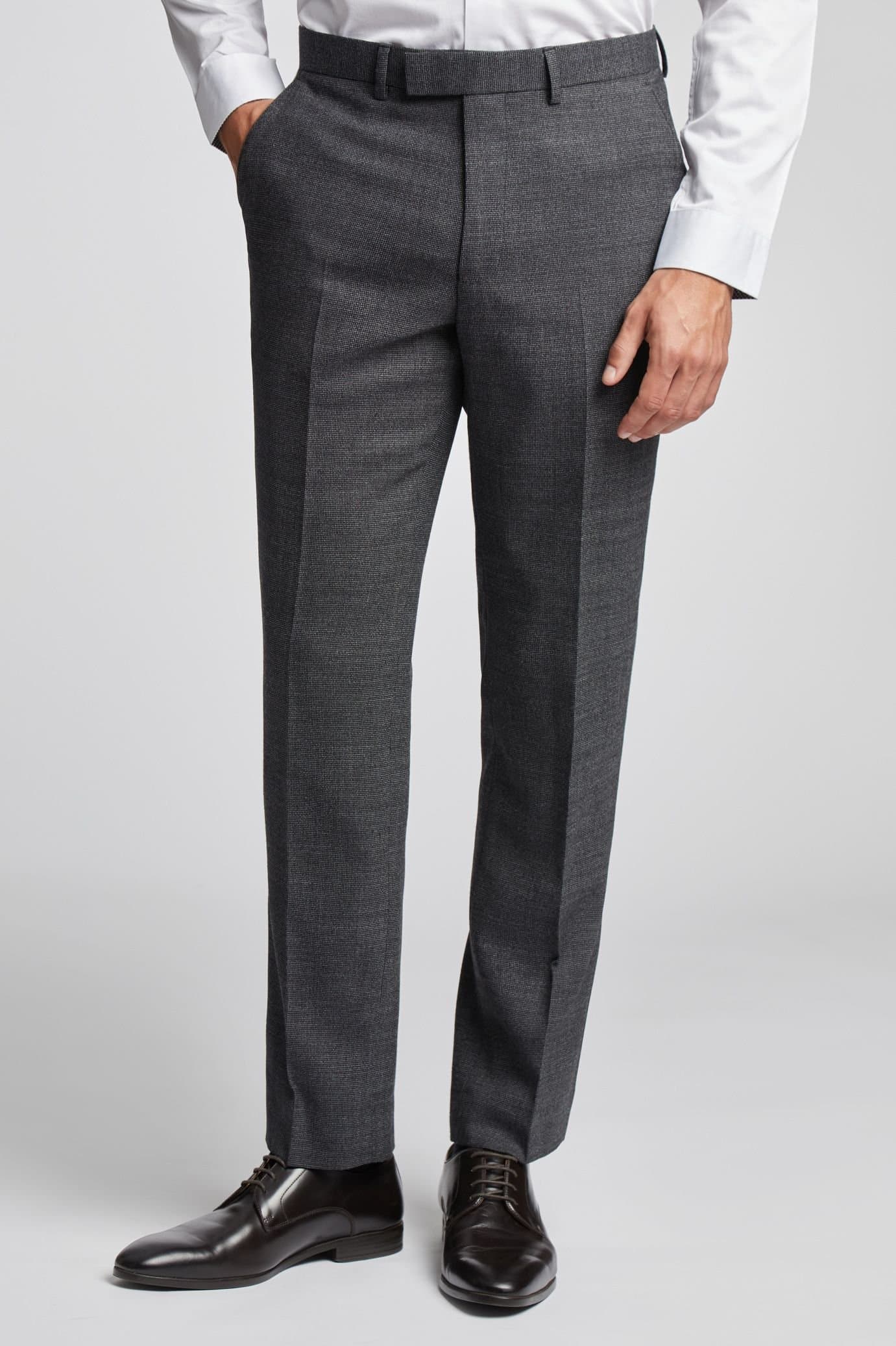 Ted Baker Ted Baker Men's Grey Wool Slim Fit Trousers