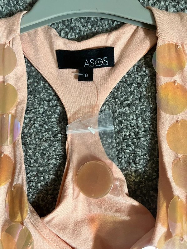 ASOS ASOS New Peach Embellish Racer Top uk6 - 1