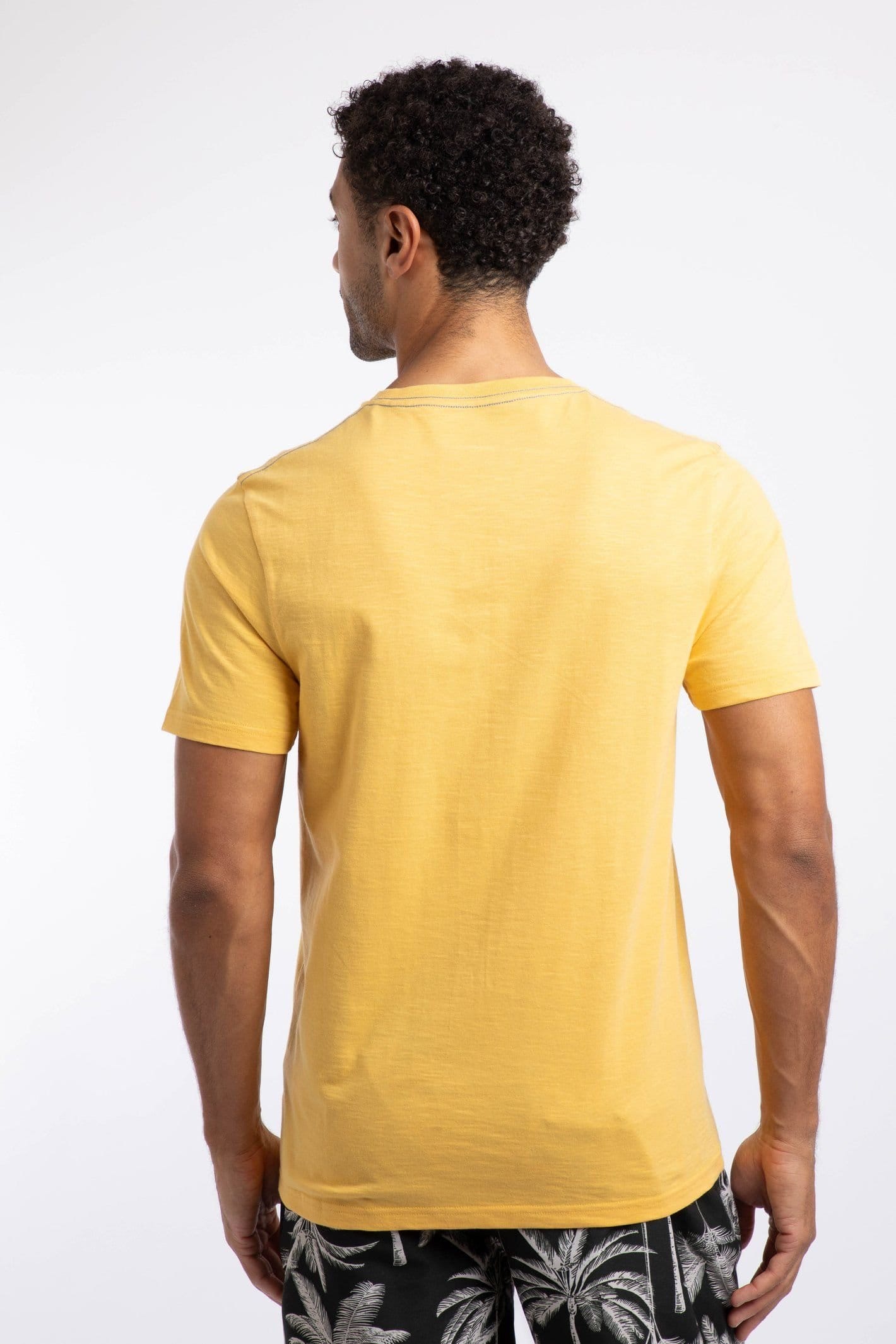 Weird Fish Weird Fish Men's Palm Island Front Print Graphic T-Shirt in Yellow - 4