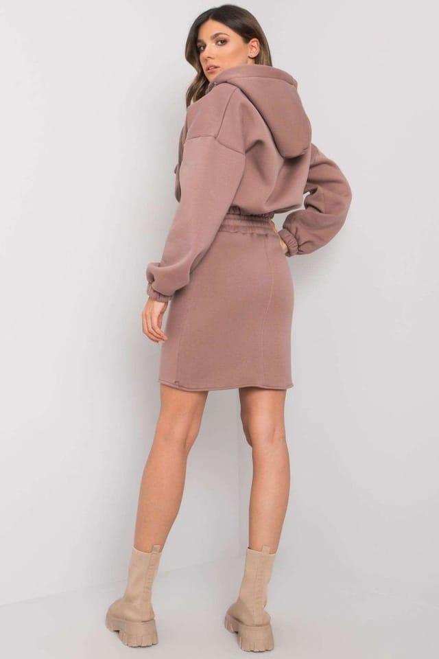 Love Lace Love Lace Women's Everyday Hooded Sweatshirt & Skirt Set Style 160786 in Dusty Pink - 2