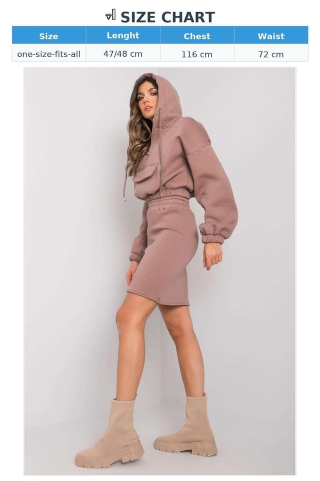 Love Lace Love Lace Women's Everyday Hooded Sweatshirt & Skirt Set Style 160786 in Dusty Pink - 3
