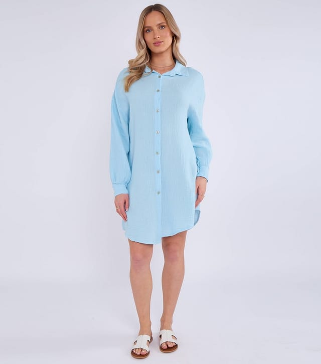 Gini London Women's Blue Textured Oversized Shirt Gini London New Look - 3