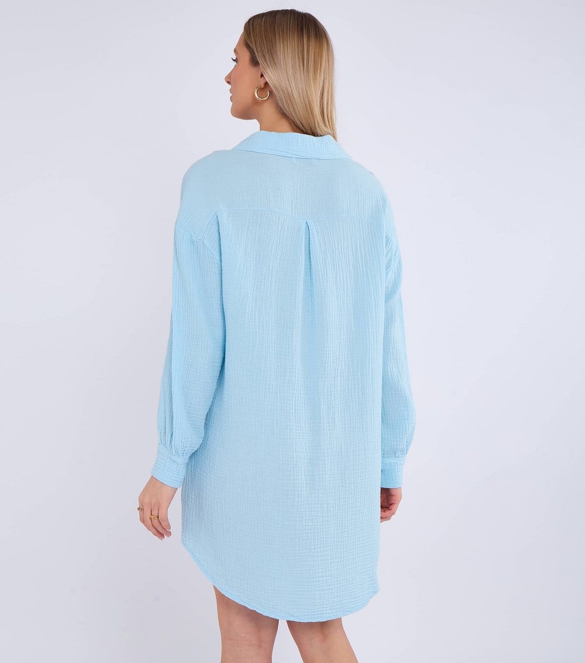 Gini London Women's Blue Textured Oversized Shirt Gini London New Look - 4