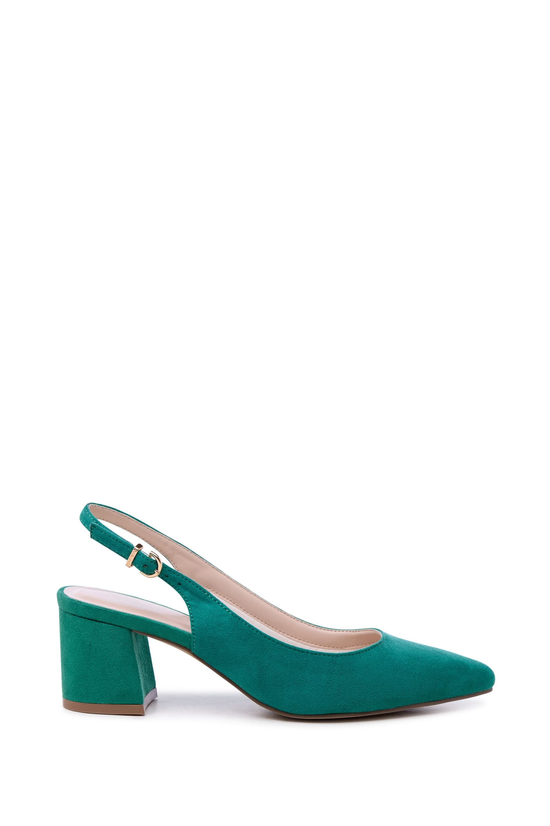 Paradox London Paradox London Women's 'Isadora' Block Heel Slingback Court Shoes in Emerald