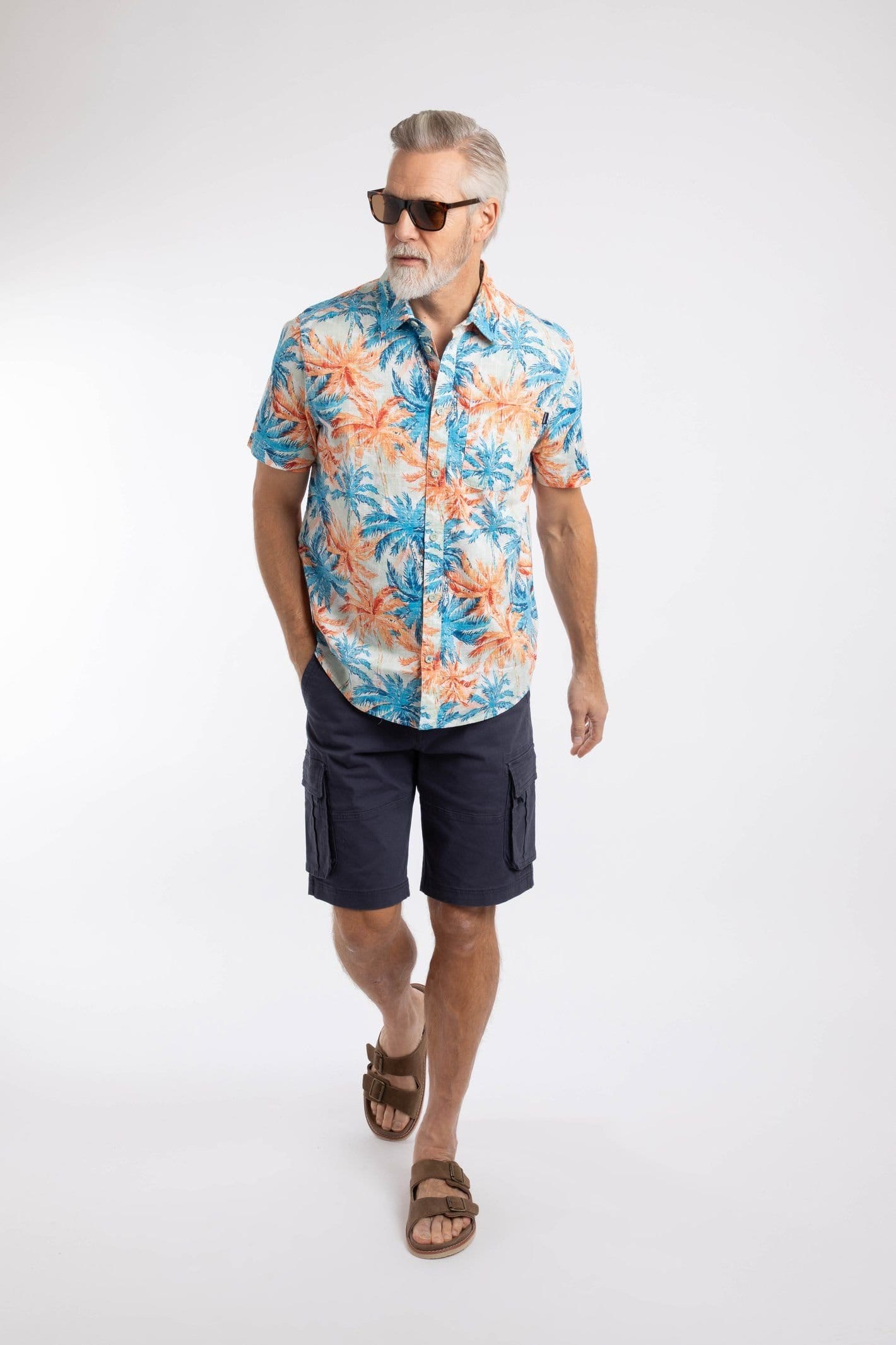 Weird Fish Weird Fish Men's Faraway Short Sleeve Printed Shirt in Orange - 4