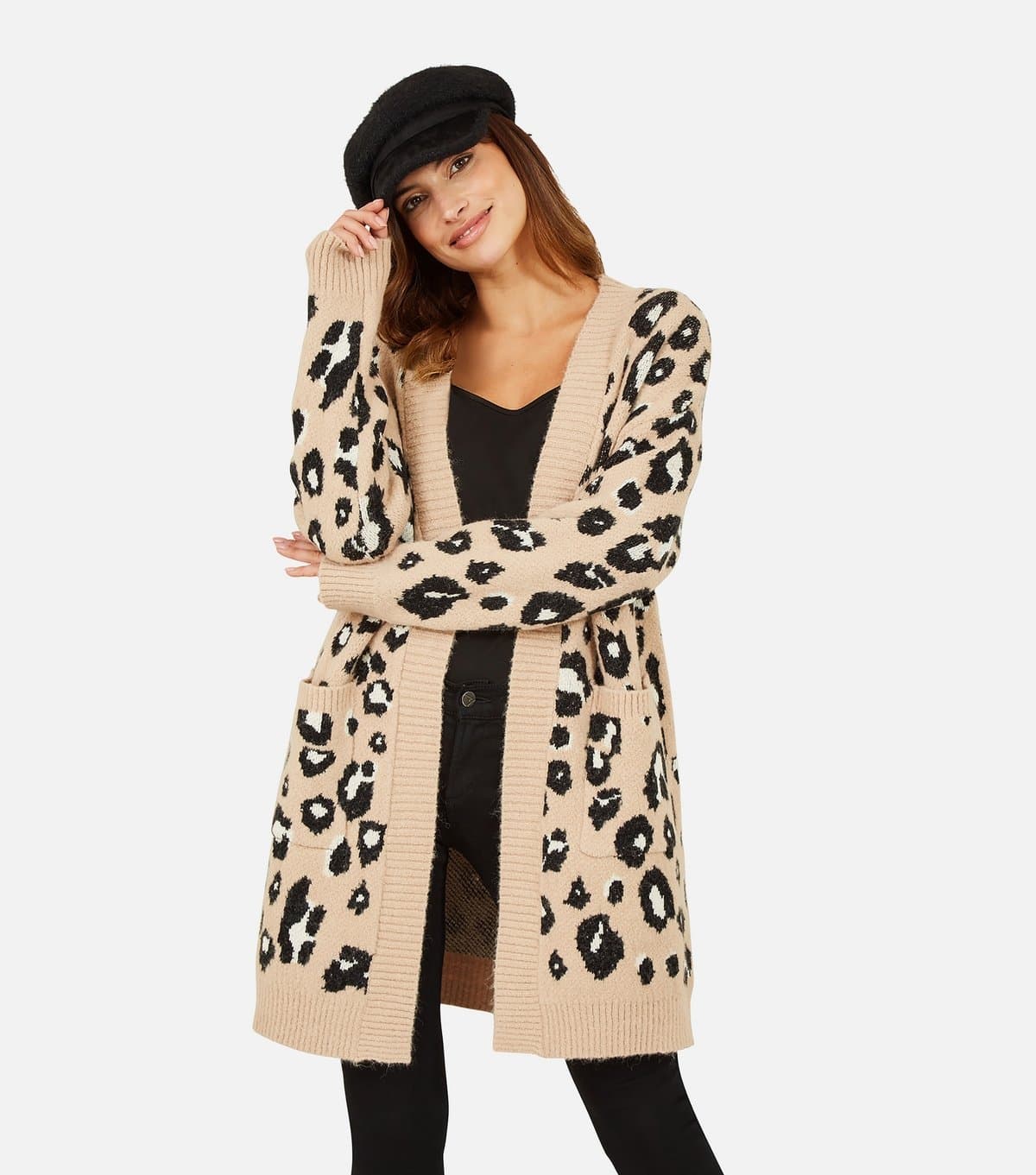 Yumi Women's Brown Leopard Print Long Cardigan Yumi New Look