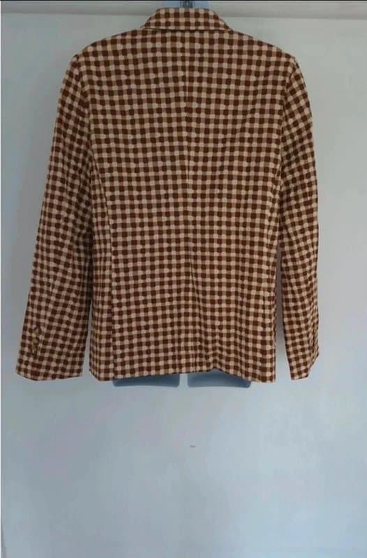 Joanie Joanie Clothing Richie Gingham double breasted check blazer UK size 14 brand new with tags