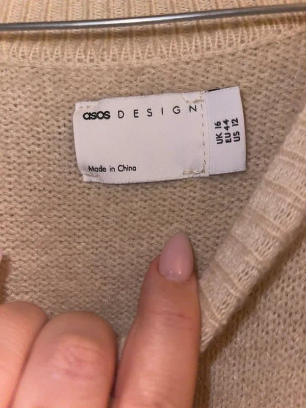 ASOS ASOS design cream knit midi dress